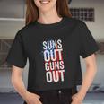 Suns Out Guns Out Tank Top Men Women 4Th Of July Usa Flag Women Cropped T-shirt