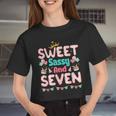 Sweet Sassy And Seven Birthday For Girls 7 Year Old Women Cropped T-shirt