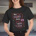 This Teacher Loves Her Kinder Crew Kindergarten Valentine Women Cropped T-shirt