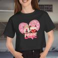 Valentine Gnomes Holding Hearts Valentines Day Gnome Love Classic Women Women Cropped T-shirt
