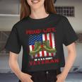 Veteran Vets Womens 4Th Of July Celebration Proud Wife Of An Army Veteran Spouse 2 Veterans Women Cropped T-shirt