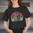 Vintage Retro Best Tripod 3 Legged Dog Mom Women Cropped T-shirt