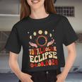 Vintage Total Solar Eclipse 2024 Usa April 8 2024 For Women Women Cropped T-shirt