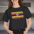 Womens Flag Of Uganda Grunge Distressed Women Cropped T-shirt