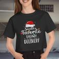 Womens Santa's Favorite Takeaway Delivery Cute Xmas Party Women Cropped T-shirt