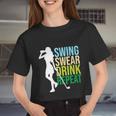 Womens Swing Swear Drink Repeat Love Golf Women Cropped T-shirt