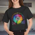 In A World Where You Can Be Anything Be Kind Flower Tshirt Women Cropped T-shirt