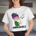 Cerebral Palsy Warrior Strong Women Green Ribbon Cerebral Palsy Cerebral Palsy Awareness Women Cropped T-shirt