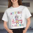 First Time Flying My First Airplane Ride Boys Girls Women Cropped T-shirt