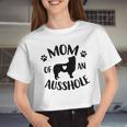 Mom Of An Ausshole Australian Shepherd Lover Aussie Dog Mama Women Cropped T-shirt