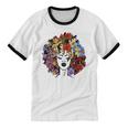 Black Queen Lady Curly Natural Afro African Black Hair Cotton Ringer T-Shirt