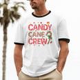 Candy Cane Crew Christmas Candy Lover Xmas Pajamas Cotton Ringer T-Shirt