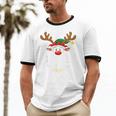 Christmas Pjs Queen Xmas Reindeer Matching Cotton Ringer T-Shirt