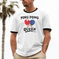 Ping Pong Queen Table Tennis Paddle Cotton Ringer T-Shirt