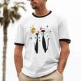 Retro Mid Century Modern Cool Cat Christmas Tshirt Cotton Ringer T-Shirt