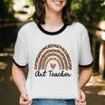 Art Teacher Rainbow Leopard Teacher School Cotton Ringer T-Shirt