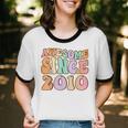 Awesome Since 2010 14 Year Old 14Th Birthday For Girls Cotton Ringer T-Shirt