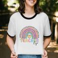 Cute Rainbow Teacher Life Teacher Last Day Of School Cotton Ringer T-Shirt