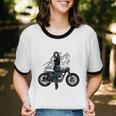 Girl With Vintage Car Cotton Ringer T-Shirt
