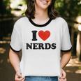 I Love Nerds Outfit Girls I Heart Nerds Cotton Ringer T-Shirt