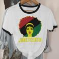 Black Queen Juneteenth Celebrate Freedom Tshirt Cotton Ringer T-Shirt