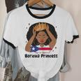 Boricua Princess Afro Hair Latina Heritage Puerto Rico Girl Cotton Ringer T-Shirt