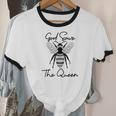 God Save The Queen Bumble Honey Bee Art Premium Cotton Ringer T-Shirt