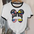 Half American Half Colombian Girl Usa Colombia Flag Patriot Cotton Ringer T-Shirt