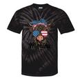 4Th Of July Highland Cow American Western Girls Tie-Dye T-shirts Black Tie-Dye