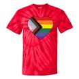 Progress Pride Flag Vintage Rainbow Heart Love Lgbt Pocket Tie-Dye T-shirts RedTie-Dye