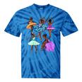 Ballerina Black African American Dancing Ballet Dance Tie-Dye T-shirts Blue Tie-Dye