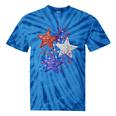 Girl 4Th Of July Red White Blue Star American Firework Tie-Dye T-shirts Blue Tie-Dye