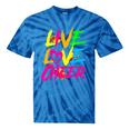 Happy Live Love Cheer Cute Girls Cheerleader Tie-Dye T-shirts Blue Tie-Dye