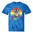 Lgbtq Swedish Vallhund Dog Rainbow Love Gay Pride Tie-Dye T-shirts Blue Tie-Dye