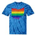 Ohio Map Gay Pride Rainbow Flag Lgbt Support Tie-Dye T-shirts Blue Tie-Dye