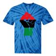Pan African Unia Flag Fist Black History Black Liberation Tie-Dye T-shirts Blue Tie-Dye