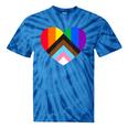 Progress Pride Rainbow Heart Lgbtq Gay Lesbian Trans Tie-Dye T-shirts Blue Tie-Dye