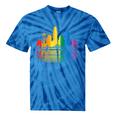 Retro Oakland Skyline Rainbow Lgbt Lesbian Gay Pride Tie-Dye T-shirts Blue Tie-Dye