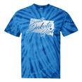 South Dakota Girl Vintage Distressed State Outline Women's Tie-Dye T-shirts Blue Tie-Dye