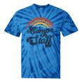 Summer Camp Counselor Staff Groovy Rainbow Camp Counselor Tie-Dye T-shirts Blue Tie-Dye