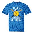 That's My Granddaughter Out There Softball Grandpa Grandma Tie-Dye T-shirts Blue Tie-Dye