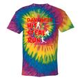 My Daughter Knows How To Hit Steal Run For Softball Mom Dad Tie-Dye T-shirts Rainbox Tie-Dye