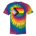 Progress Pride Flag Vintage Rainbow Heart Love Lgbt Pocket Tie-Dye T-shirts Rainbox Tie-Dye