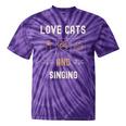 Cat Lover Cats And Singing Kittens Pet Women Tie-Dye T-shirts Purple Tie-Dye