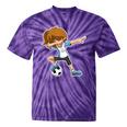 Dabbing Soccer Girl Argentina Argentinian Flag Jersey Tie-Dye T-shirts Purple Tie-Dye