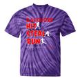 My Daughter Knows How To Hit Steal Run For Softball Mom Dad Tie-Dye T-shirts Purple Tie-Dye