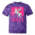 Girl Retro Personalized Dolly Cowgirl First Name Tie-Dye T-shirts Purple Tie-Dye