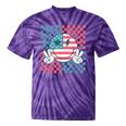 Retro Groovy America Usa Patriotic 4Th Of July Girls Tie-Dye T-shirts Purple Tie-Dye