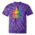 Retro Oakland Skyline Rainbow Lgbt Lesbian Gay Pride Tie-Dye T-shirts Purple Tie-Dye