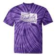 South Dakota Girl Vintage Distressed State Outline Women's Tie-Dye T-shirts Purple Tie-Dye